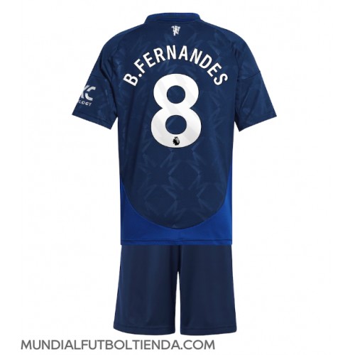 Camiseta Manchester United Bruno Fernandes #8 Segunda Equipación Replica 2024-25 para niños mangas cortas (+ Pantalones cortos)